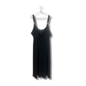 Jones New York Vintage Y2K Goth Black Gown Sheer Velvet Stripe Maxi Dress XL